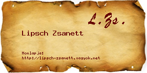 Lipsch Zsanett névjegykártya